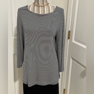 Chico’s 3/4 sleeves, B/W stripe tunic, PT
